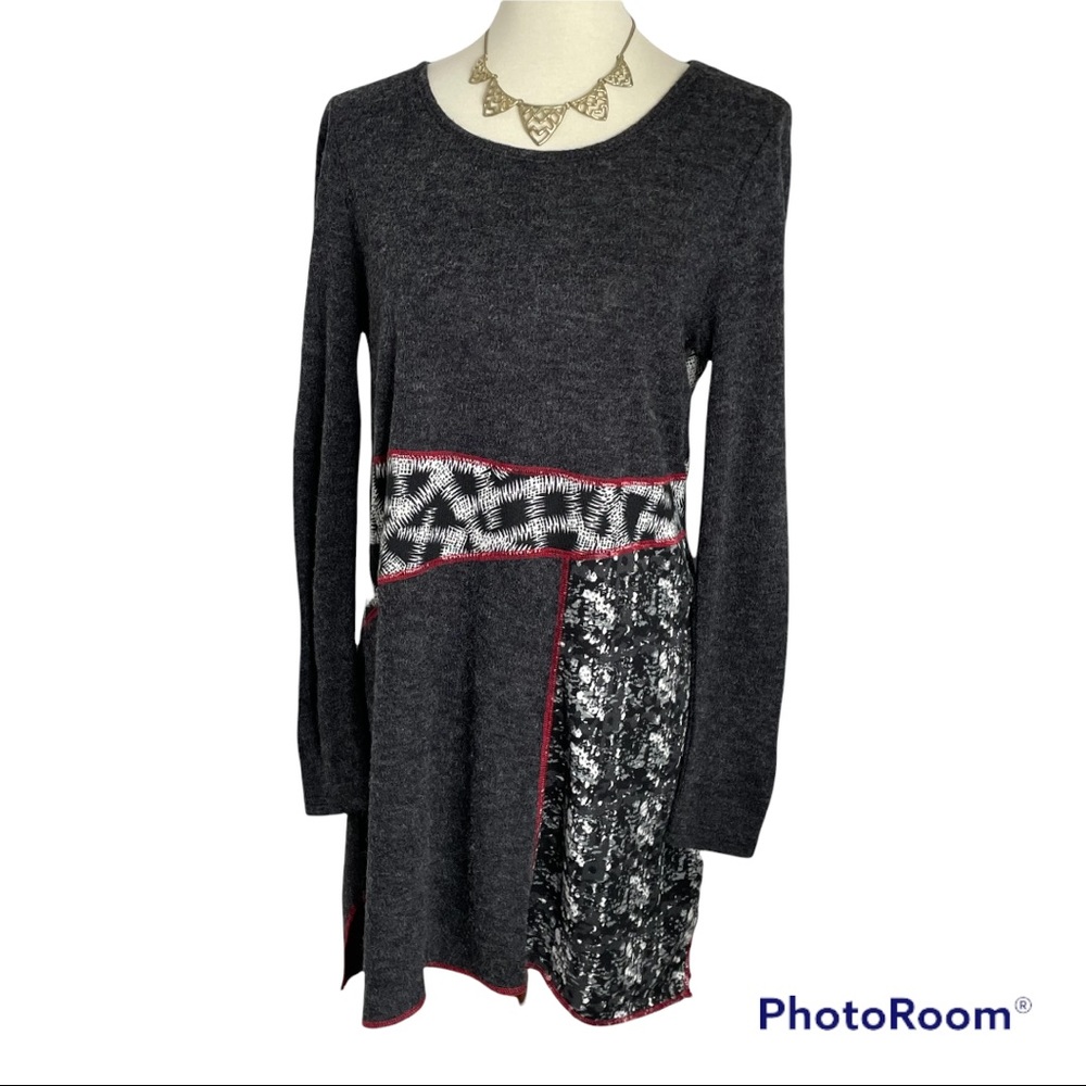 High Secret Dress Long Sleeve Multi-pattern Sz L - Picture 8 of 11